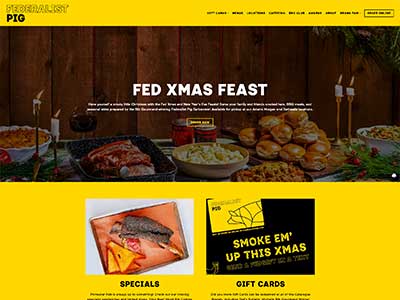 The Federalist Pig's website will brighten your day - its delightful design is full of color and cheer! Check out their homepage to get an eyeful of delicious food, peruse the menu for lip-smacking options, or take advantage of weekly specials.